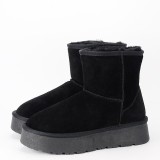 Cizme scurte negre din piele naturala W5825 110
