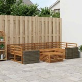 vidaXL Set de canapele de exterior 7 pcs natural Lemn Solid de Acacia 3383097
