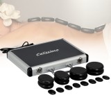 Set de 16 pietre pentru masaj SPA bazalt negre &icirc;n etui