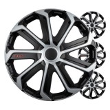 Set 4 buc capace roti, EVO negru argintiu 16"