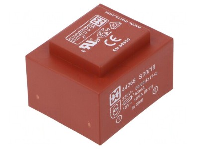 Transformator &amp;icirc;ncapsulat 230V 15V PCB 10VA 667mA foto