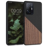 Husa pentru Xiaomi 11T / 11T Pro, Lemn, Maro, 56624.01, kwmobile, Negru, Carcasa