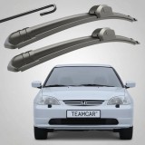 Cumpara ieftin Set 2 Ștergătoare Parbriz Flat Dedicate Honda Civic 7 Sedan, Coupe (2001-2005), Prindere Hook (C&acirc;rlig)