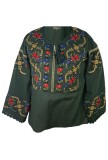 Bluza tip ie dama RBIB, marime L, verde/rosu