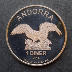 1 Diner "Golden Eagle" - Silver Bullion, 2014, Andorra - A 3450