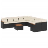 Cumpara ieftin Patio Sofa Set 10-Locuri Negru si Crem