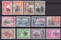 Ghana 1957 vederi MI 5-16 ( supratipar pe Coasta de Aur) MNH foto