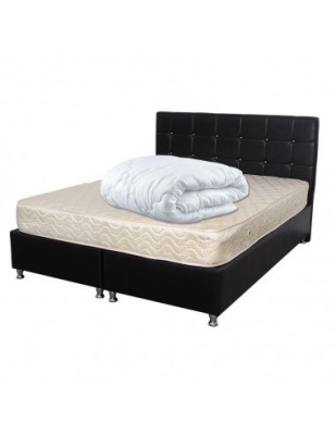 Set Saltea Super Ortopedica Sofia, 140x200x20cm, fermitate medie, cu plasa arcuri tip bonell, reversibila, sistem aerisire cu butoni, Saltex plus pilo foto