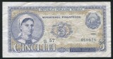 q770 BANCNOTA 5 LEI 1952 serie albastra CIRCULATA FRUMOASA VF