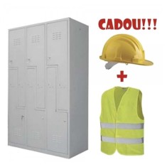 VESTIAR METALIC CU 6 USI Z, ECO + CADOU!!! (6 buc CASCA PROTECTIE + 6 buc VESTA SEMNALIZARE)