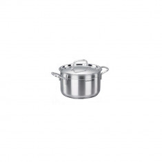 Oala cu capac din inox, 22x12cm 4litri, compatibila cu toate tipurile de aragaz, Korkmaz