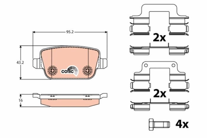 TRW GDB1708 COTEC set placute frana,frana disc