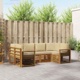 vidaXL Seturi de canapele cu pernă 20 pcs natural Lemn Solid de Acacia 3375383