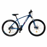 Cumpara ieftin Bicicleta MTB Afisport M5 29 inch, cadru aluminiu, marime L, albastru, Shimano 2x9, Frane Hidraulice