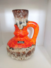 Vaza ceramica vintage Thiel Keramic fat lava, Mid-Century, 15cm foto
