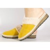 Papuci de casa galbeni imblaniti, piele naturala, talpa cu memorie 191108, 36 - 41, Oem