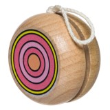 Jucărie Yo-Yo, Lemn, Diametru 5cm, &Icirc;nălțime 3.5cm, Multicolor