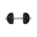 Gantera 14 kg, set 6 discuri, argintiu/negru, din otel, 35x16x16cm, DHS