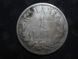 1 LEU 1873 CAROL I ROMANIA - 1 LEU 1873 CU - L - INTRERUPT - Ag 835, Argint