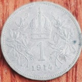 Cumpara ieftin 817 Austria 1 Corona 1914 Franz Joseph I km 2820 argint, Europa