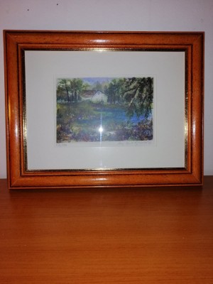 Tablou pictura May Britt Kjeserud Norvegia art print 1992 foto