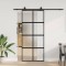 vidaXL Ușă glisantă cu set feronerie neagră 90x205cm sticlă securizată 3375893
