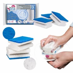 Burete antibacterian, ergonomic pentru spalarea vaselor set de 3 - YORK BACTERIA STOP foto