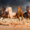 Fototapet autocolant Cai in furtuna de nisip, 200 x 150 cm