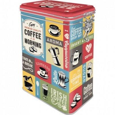 Cutie metalica cu capac etans - Coffee Collage foto