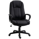 Fotoliu Birou cu Masaj, Interfata USB si Inaltime Reglabila, Tesatura efect in, Roti pivotante 60x74x106-116cm, Negru Vinsetto | Aosom Romania