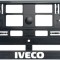 Set 2 bucati, suport numar inmatriculare Carbon, IVECO