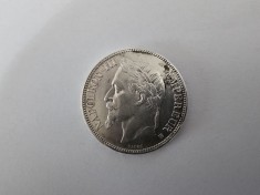 Franta 5 Franci 1867 Argint are 25 gr.Napoleon foto