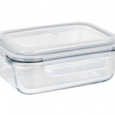 Caserola cu capac, Wenko, Pacu, 0.6 L, 18 x 13 x 6.5 cm, sticla/polipropilena/silicon, transparent