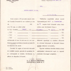 HST A1260 Act antet Banca Industria 1932 Oradea