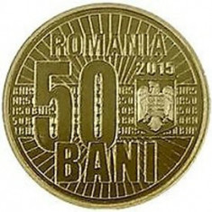 ROMANIA 50 BANI 2015 , UNC din fisic - 10 Ani de la DENOMINARE , necirculata