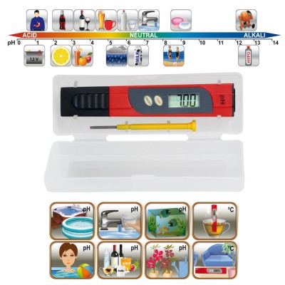 Termometru 0 - 60 C si tester Ph 0.00 - 14.00 PHT 01 foto