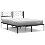 Cumpara ieftin Cadru de pat metalic cu tablie, negru, 160x200 cm