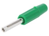 Mufă banană verde 4mm 10A 60V neizolată, DELTRON