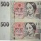 CEHIA 2 x 500 KORUN / COROANE CONSECUTIVE 2009 [2] P- 27 R , UNC , necirculate