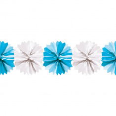 Ghirlanda decorativa cu pampoane albe &amp;amp; albastre - 5m, Radar 545.49 foto