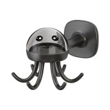 Suport cuier pentru perete, flippy, model caracatita, adeziv, 10 x 8.5 cm, 6 brate, gri