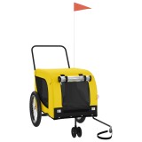 Cumpara ieftin Remorca bicicleta animale companie, galben/negru, oxford/fier