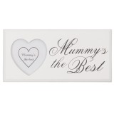 Cumpara ieftin Rama foto de perete lemn alb Mummy's the Best 24 cm x 12 cm