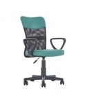 Scaun birou pentru copii cu plasa textila, HM Timmy, ergonomic, inaltime reglabila, structura polipropilena, Rotire 360 ˚, 120 kg, turcoaz
