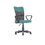 Scaun birou pentru copii cu plasa textila, HM Timmy, ergonomic, inaltime reglabila, structura polipropilena, Rotire 360 ˚, 120 kg, turcoaz