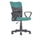 Scaun birou pentru copii cu plasa textila, HM Timmy, ergonomic, inaltime reglabila, structura polipropilena, Rotire 360 ˚, 120 kg, turcoaz