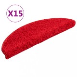 Cumpara ieftin Covorase pentru scari, 15 buc., 56x17x3 cm, semirotunde, rosii