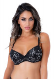 Sutien cu flori dantelate negru Demi Daring Intimates