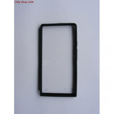 Husa Capac Silicon Huawei Ascend P6 Negru / Transparent (MD)