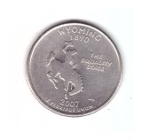 Moneda SUA 25 centi/quarter dollar 2007 P, Wyoming 1890, stare buna, curata